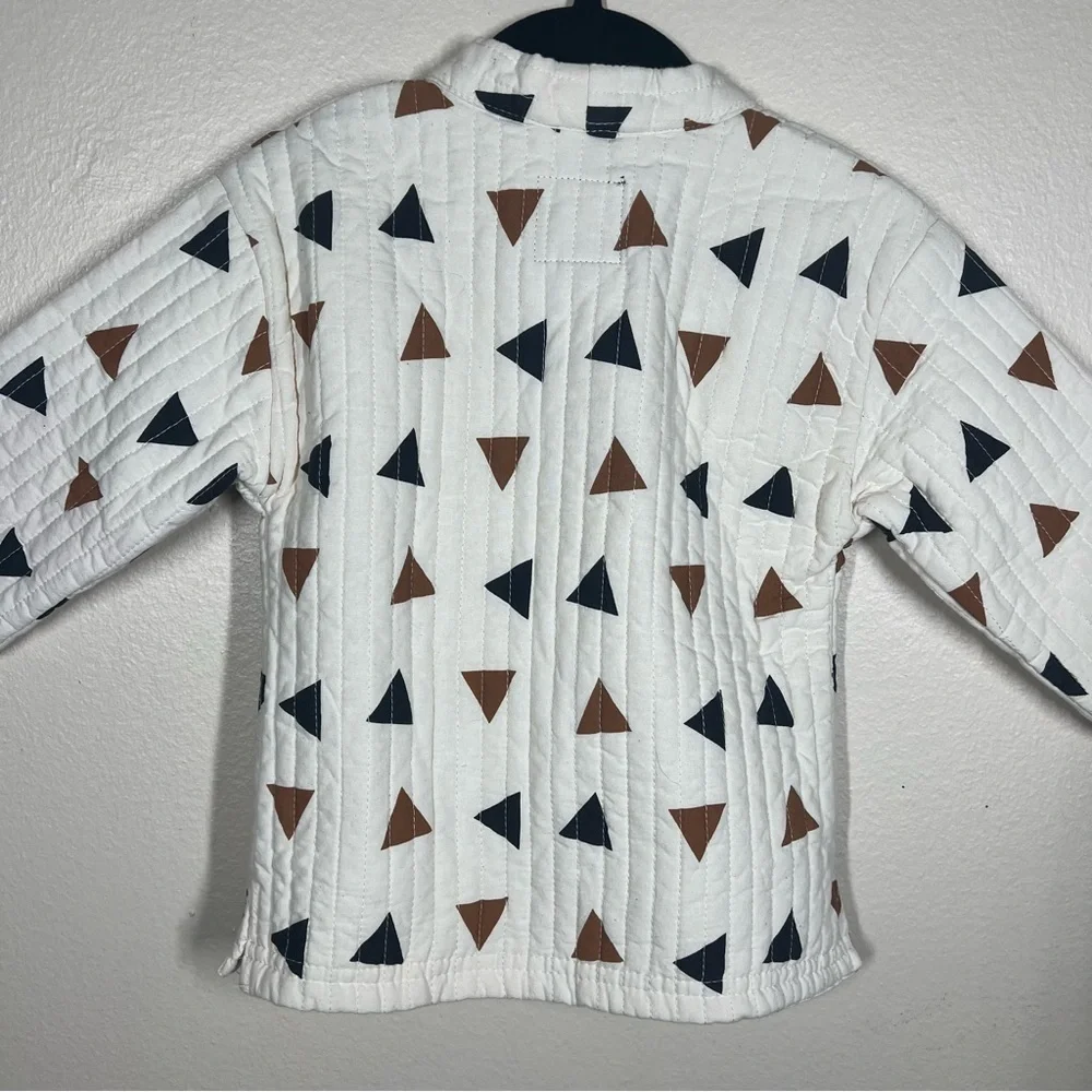 Art Class Target Baby Girl Quilted Shacket Shirt Triangle Print Size 12 Months